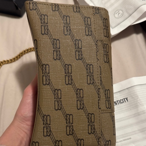 Authentic Balenciaga Brown Monogram B-Logo Chain Crossbody Bag - Picture 4 of 8